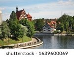 Embankment of Brda river in Bydgoszcz. Poland