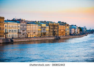 Embankment Of Neva River In Saint Petersburg, Russia