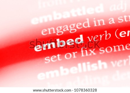 embed word in a dictionary. embed concept