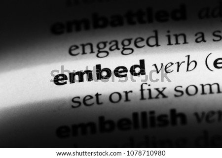 embed word in a dictionary. embed concept