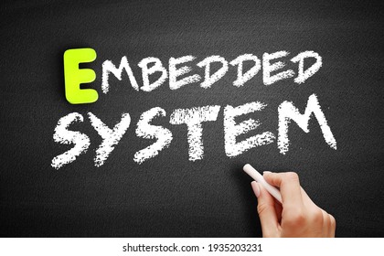 Embedded System Text On Blackboard, Technology Concept Background