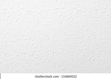 Embossed white paper with floral pattern - Shutterstock ID 114604522
