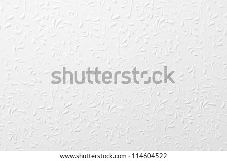 Embossed white paper with floral pattern