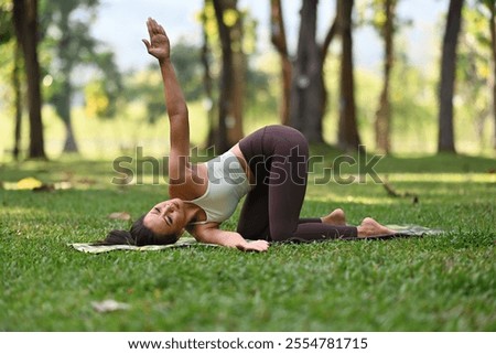 Embracing Mindfulness with Thread The Needle Pose (Parsva Balasana) Yoga Pose.