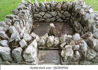 Embreeville, Pennsylvania - Sept. 2, 2020: The Star Gazers Stone was erected in 1764 by Mason and Dixon in locating the Pennsylvania and Maryland boundary line.