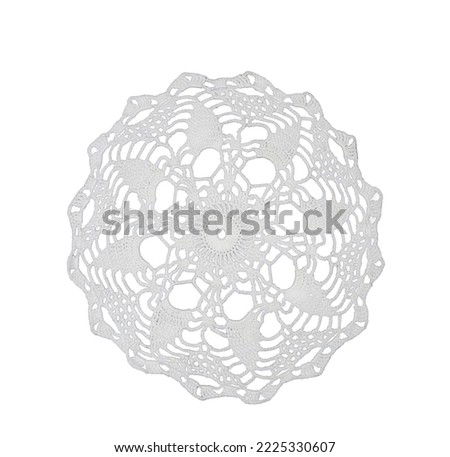 an embroidered crochet doily on a transparent background