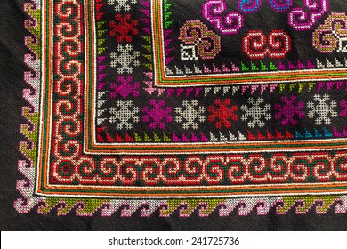 Embroidered Fabric Texture , Fabric Background.