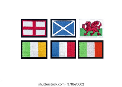 Embroidered Flags Of Six Euro Nations