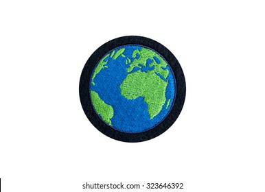 Embroidered Globe Badge