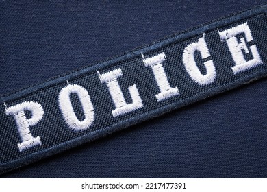 Embroidered Hook And Loop Police Badge, Close Up