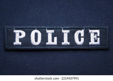 Embroidered Hook And Loop Police Badge, Close Up