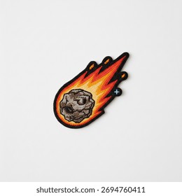 Embroidered space meteor or comet patch