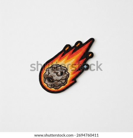 Embroidered space meteor or comet patch