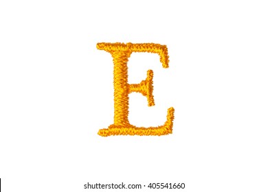 Embroidery Designs Alphabet E Isolate On White Background