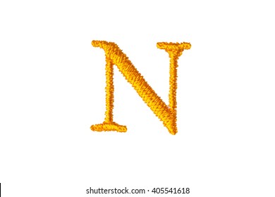 Embroidery Designs Alphabet N Isolate On White Background