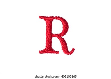 Embroidery Designs Alphabet R Isolate On White Background