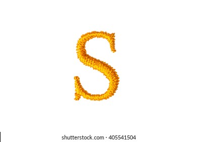 Embroidery Designs Alphabet S Isolate On White Background