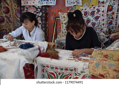 Embroidery girls from Uzbekistan
