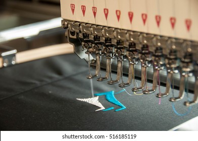 Embroidery Machine Stitching A Logo 