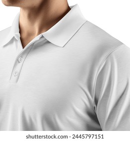 Embroidery on Polo t-shirt on white background - Powered by Shutterstock