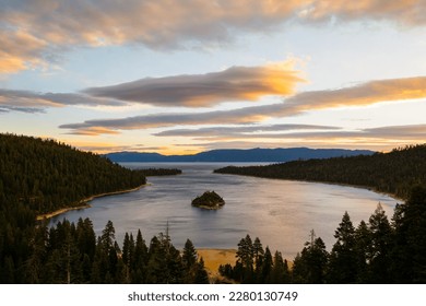 Emerald Bay Lake Tahoe at dawn