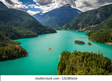 The emerald Diablo Lake in North Cascades National Park
