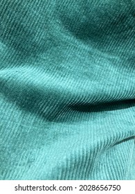 Emerald Green Corduroy Texture Background