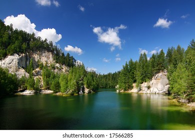 Emerald lake in National park of Adrspach-Teplice rocks - Czech Republic/Europe