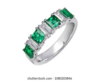 Emerald Ring with Diamond Gold