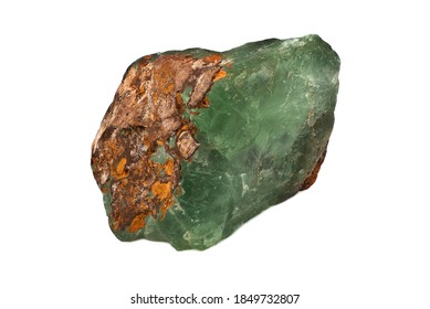 Emerald Stone Natural, Close Up Of Gemstone On White Background