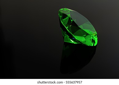 Emerald Stone On Black Background