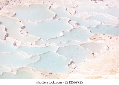 Emerald Water In White Limestone Rock. Nature