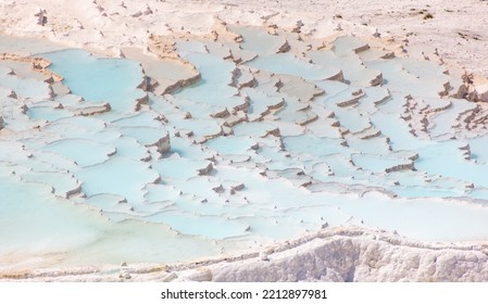 Emerald Water In White Limestone Rock. Nature