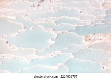 Emerald Water In White Limestone Rock. Nature