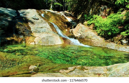 Emerald waterfall pool.