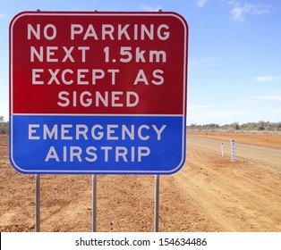 Emergency Airstrip Sign, Outback Queensland, Australia