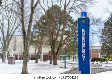 Emergency Blue Light On College Campus