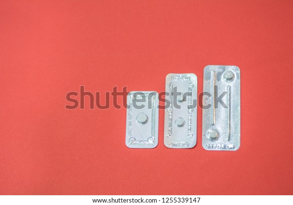 Emergency Contraception Morning After Pill Packs Backgrounds Textures Stock Image