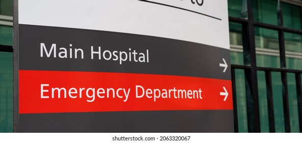 Emergency Department Sign Outside A Hospital