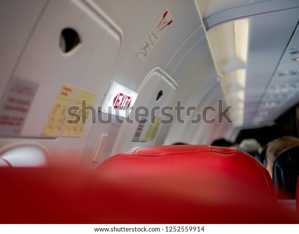 Emergency door on the\
aircraft