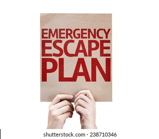 Emergency Escape Plan Card Isolated On White Background