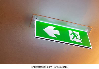 Fire Exit Sign Alarm Fire Smoke Stock Photo (Edit Now) 664558399