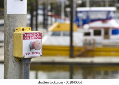 Emergency Fuel Spill Kit At A Ocean Commercial Fishing Pier Fuel Fill Station