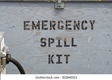 Emergency Fuel Spill Kit At A Ocean Commercial Fishing Pier Fuel Fill Station