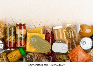 Emergency groceries food background with copyspace - Shutterstock ID 2224678579