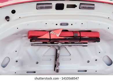 Emergency Kit In The Trunk Of A Car.