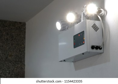 emergency light auto lighting working when power outage by battery  - Shutterstock ID 1154423335