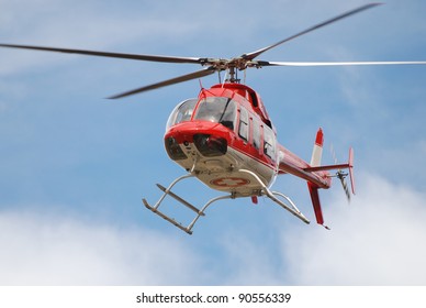 Emergency Medical Helicopter In Flight