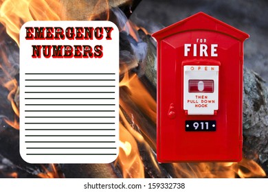 Emergency Phone List With Alarm Station And Fire As The Background