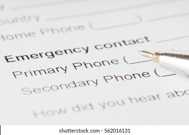 Emergency Plan Paper Sheet With Phone Number